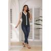 image:imageZeagoo Womens Sweater Vest V Neck Button Down Shirts Trendy Knit Sleeveless Cardigan Top Shirt SXXLBlack White Color Block