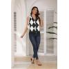 image:imageZeagoo Womens Sweater Vest V Neck Button Down Shirts Trendy Knit Sleeveless Cardigan Top Shirt SXXLBlack White Diamond