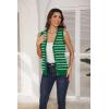 image:imageZeagoo Womens Sweater Vest V Neck Button Down Shirts Trendy Knit Sleeveless Cardigan Top Shirt SXXLGreen Stripe