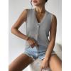 image:imageZeagoo Womens Sweater Vest V Neck Button Down Shirts Trendy Knit Sleeveless Cardigan Top Shirt SXXLLight Gray
