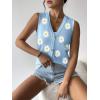 image:imageZeagoo Womens Sweater Vest V Neck Button Down Shirts Trendy Knit Sleeveless Cardigan Top Shirt SXXLWhite Flower