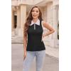 image:imageZeagoo Womens Tank Tops 2024 Casual V Neck Sleeveless Blouses Slim Fit UPF 50 Polo Shirts XSXXLBlack