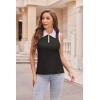image:imageZeagoo Womens Tank Tops 2024 Casual V Neck Sleeveless Blouses Slim Fit UPF 50 Polo Shirts XSXXLBlack