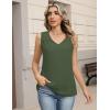 image:imageZeagoo Womens Tank Tops Pleated V Neck Dressy Casual Sleeveless Blouse Textured Summer Business Work ShirtsArmy Green