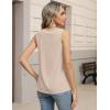 image:imageZeagoo Womens Tank Tops Pleated V Neck Dressy Casual Sleeveless Blouse Textured Summer Business Work ShirtsBeige
