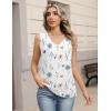 image:imageZeagoo Womens Tank Tops Pleated V Neck Dressy Casual Sleeveless Blouse Textured Summer Business Work ShirtsBf290 Floral