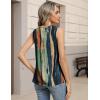 image:imageZeagoo Womens Tank Tops Pleated V Neck Dressy Casual Sleeveless Blouse Textured Summer Business Work ShirtsCx289 Striped