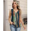 image:imageZeagoo Womens Tank Tops Pleated V Neck Dressy Casual Sleeveless Blouse Textured Summer Business Work ShirtsCx289 Striped