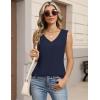 image:imageZeagoo Womens Tank Tops Pleated V Neck Dressy Casual Sleeveless Blouse Textured Summer Business Work ShirtsNavy Blue