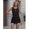 image:imageZeagoo Womens Tank Tops Summer Sleeveless Tops Loose Button Henley Shirts Crew Neck Dress Casual 2026 ClothesBlack