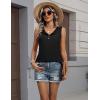 image:imageZeagoo Womens Tank Tops Summer Sleeveless Tops Loose Button Henley Shirts Crew Neck Dress Casual 2026 ClothesBlack