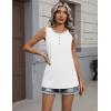 image:imageZeagoo Womens Tank Tops Summer Sleeveless Tops Loose Button Henley Shirts Crew Neck Dress Casual 2026 ClothesWhite