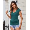 image:imageZeagoo Womens Tops Summer Basic T Shirts Business Casual Loose Fit Cap Sleeve Tee Trendy Fashion ClothesTeal