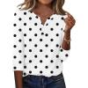 image:imageZeagoo 34 Length Sleeve Womens Tops Casual Dressy Summer Blouses Buisness Work Spring Tee ShirtsBlack White Polka Dots