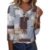 image:imageZeagoo 34 Length Sleeve Womens Tops Casual Dressy Summer Blouses Buisness Work Spring Tee ShirtsGeometric Multicolor
