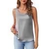 image:imageZeagoo Silk Satin Tank Tops for Women Light Gray XL