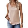 image:imageZeagoo Silk Satin Tank Tops for Women Scoop Neck Sleeveless Camisole Tops 2026 Summer Basic BlousesChampagne