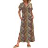 image:imageZeagoo Summer Dresses for Women 2026 Maxi Dresses Vacation Sundress Short Sleeve Casual Sundresses Split Dress with PocketsAfloralmz721