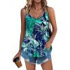 image:imageZeagoo Women Flowy Tank Tops Casual Summer Tops Sexy Tank Tops Spaghetti Strap V Neck Sleeveless Tunic Camisoles Dusty PinkGreen Leaf