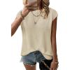 image:imageZeagoo Womens Cap Sleeve Sweater Vest Crew Neck Sleeveless Casual Knit Tops 2024 Summer Clothes SXXLCream