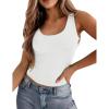 image:imageZeagoo Womens Double Lined Square Neck Tank Top Sleeveless Basic Crop Tops Trendy Going Out TopsBwhite