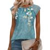 image:imageZeagoo Womens Lace Cap Sleeve Tank TopWhite Flower