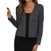 image:imageZeagoo Womens Lightweight Summer Cardigan Cropped Long Sleeve Shrug Thin Open Front Sheer Bolero for DressesDark Gray