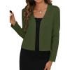 image:imageZeagoo Womens Lightweight Summer Cardigan Cropped Long Sleeve Shrug Thin Open Front Sheer Bolero for DressesDark Green
