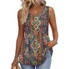 image:imageZeagoo Womens Summer Tank Tops Sleeveless Babydoll Tops Loose Fit Tunic Blouses Crew Neck Flowy Shirts S3XLAa Paisley Floral Print