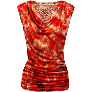 image:imageZeagoo Tank Top for Women Trendy Going Out Tops Sleeveless Shirts Ruched Business Casual Basic Tunic TopsOrange Painting