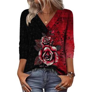 image:imageZeagoo Women Long Sleeve Tops Dressy Casual V Neck Tshirts Basics Tee 2025 Fall Trendy Clothes S2XLBf309