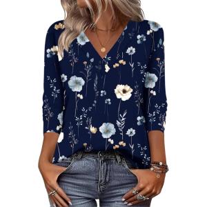 image:imageZeagoo Women Long Sleeve Tops Dressy Casual V Neck Tshirts Basics Tee 2025 Fall Trendy Clothes S2XLBf318