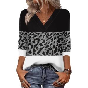 image:imageZeagoo Women Long Sleeve Tops Dressy Casual V Neck Tshirts Basics Tee 2025 Fall Trendy Clothes S2XLJh519