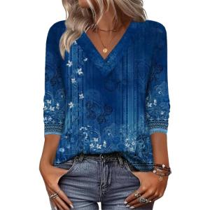 image:imageZeagoo Women Long Sleeve Tops Dressy Casual V Neck Tshirts Basics Tee 2025 Fall Trendy Clothes S2XLMz712