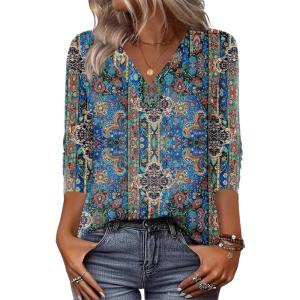 image:imageZeagoo Women Long Sleeve Tops Dressy Casual V Neck Tshirts Basics Tee 2025 Fall Trendy Clothes S2XLMz779