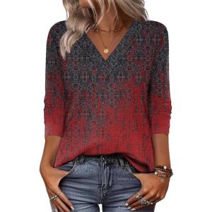image:imageZeagoo Women Long Sleeve Tops Dressy Casual V Neck Tshirts Basics Tee 2025 Fall Trendy Clothes S2XLMz838