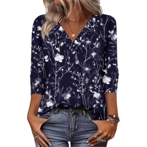 image:imageZeagoo Women Long Sleeve Tops Dressy Casual V Neck Tshirts Basics Tee 2025 Fall Trendy Clothes S2XLSf180