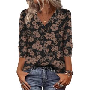 image:imageZeagoo Women Long Sleeve Tops Dressy Casual V Neck Tshirts Basics Tee 2025 Fall Trendy Clothes S2XLSf209