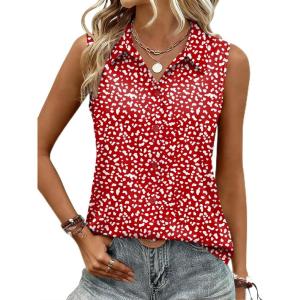image:imageZeagoo Womens Sleeveless Button Down Shirts Blouses Casual Loose V Neck Tank Tops for Work SXXLJh590