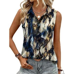 image:imageZeagoo Womens Sleeveless Button Down Shirts Blouses Casual Loose V Neck Tank Tops for Work SXXLZr220