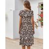image:imageZEAGOO Womens Casual Dresses for Summer Short Sleeve Flare Midi Dress Loose Flowy Beach Sundress2601 Brown Floral