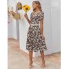 image:imageZEAGOO Womens Casual Dresses for Summer Short Sleeve Flare Midi Dress Loose Flowy Beach Sundress2601 Brown Floral