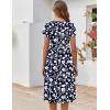 image:imageZEAGOO Womens Casual Dresses for Summer Short Sleeve Flare Midi Dress Loose Flowy Beach Sundress2601 Navy Floral