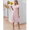 image:imageZEAGOO Womens Casual Dresses for Summer Short Sleeve Flare Midi Dress Loose Flowy Beach Sundress2601 Pink Floral