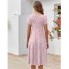 image:imageZEAGOO Womens Casual Dresses for Summer Short Sleeve Flare Midi Dress Loose Flowy Beach Sundress2601 Pink Floral