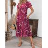 image:imageZEAGOO Womens Casual Dresses for Summer Short Sleeve Flare Midi Dress Loose Flowy Beach Sundress2601 Purple Floral