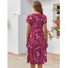 image:imageZEAGOO Womens Casual Dresses for Summer Short Sleeve Flare Midi Dress Loose Flowy Beach Sundress2601 Purple Floral