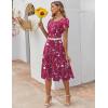 image:imageZEAGOO Womens Casual Dresses for Summer Short Sleeve Flare Midi Dress Loose Flowy Beach Sundress2601 Purple Floral