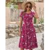 image:imageZEAGOO Womens Casual Dresses for Summer Short Sleeve Flare Midi Dress Loose Flowy Beach Sundress2601 Purple Floral