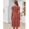 image:imageZEAGOO Womens Casual Dresses for Summer Short Sleeve Flare Midi Dress Loose Flowy Beach Sundress2601 Red Floral
